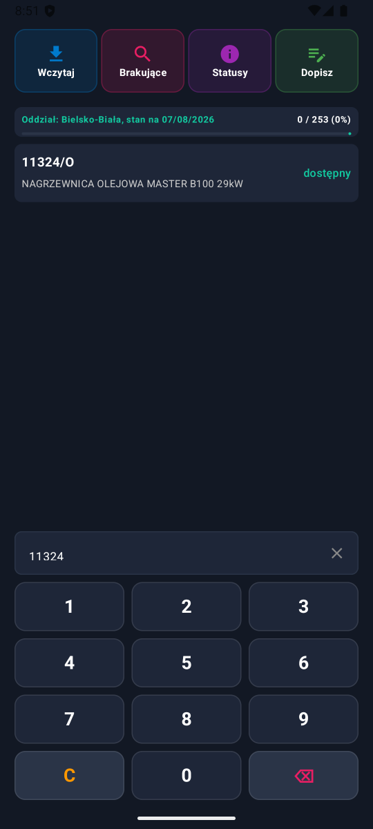 Wybranie maszyny z listy