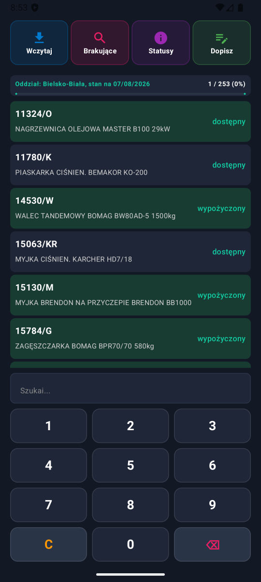 Dopisywanie brakującej maszyny